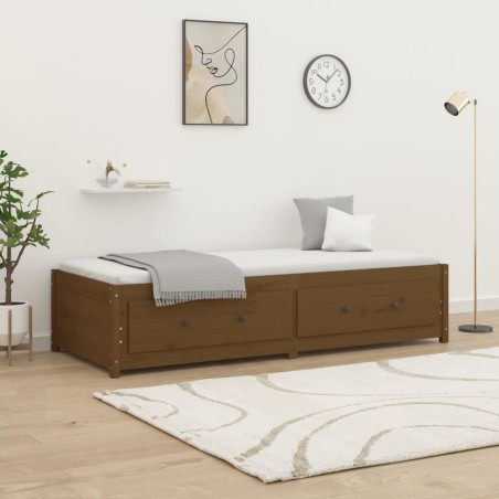 Lit de jour sans matelas marron miel 75x190 cm bois pin massif 