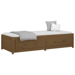 Lit de jour sans matelas marron miel 75x190 cm bois pin massif 