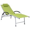 Chaise longue aluminium textilène vert 