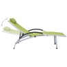 Chaise longue aluminium textilène vert 