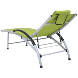 Chaise longue aluminium textilène vert 