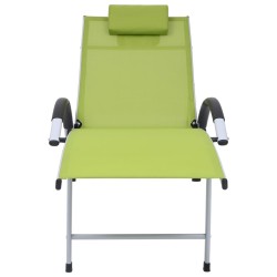 Chaise longue aluminium textilène vert 