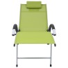 Chaise longue aluminium textilène vert 