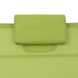Chaise longue aluminium textilène vert 
