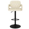 Tabourets de bar lot de 2 crème tissu 