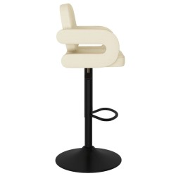 Tabourets de bar lot de 2 crème tissu 
