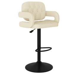 Tabourets de bar lot de 2 crème tissu 