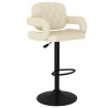 Tabourets de bar lot de 2 crème tissu 