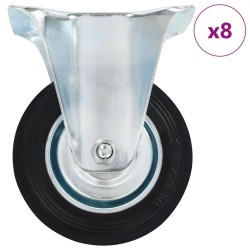 8 pcs Roulettes fixes 100 mm 