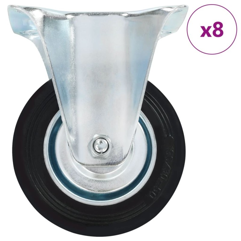 8 pcs Roulettes fixes 100 mm 