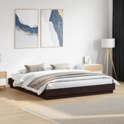 Cadre de lit sans matelas noir 200x200 cm 