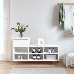 Armoire à chaussure Blanc brillant 102x36x60 cm Bois ingénierie 