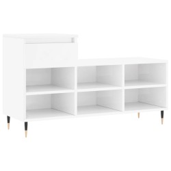 Armoire à chaussure Blanc brillant 102x36x60 cm Bois ingénierie 