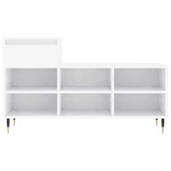 Armoire à chaussure Blanc brillant 102x36x60 cm Bois ingénierie 