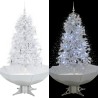 Arbre de Noël neigeux avec base de parapluie Blanc 170 cm 