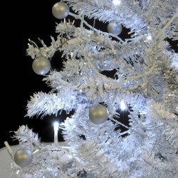 Arbre de Noël neigeux avec base de parapluie Blanc 170 cm 