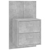 Tête de lit avec armoires Gris béton Bois d'ingénierie 