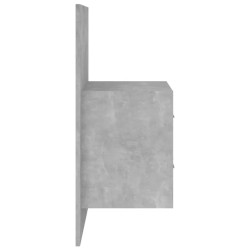 Tête de lit avec armoires Gris béton Bois d'ingénierie 