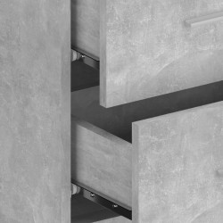 Tête de lit avec armoires Gris béton Bois d'ingénierie 