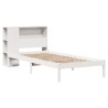 Lit bibliothèque sans matelas blanc 100x200 cm bois pin massif 