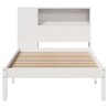 Lit bibliothèque sans matelas blanc 100x200 cm bois pin massif 