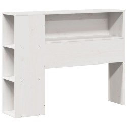 Lit bibliothèque sans matelas blanc 100x200 cm bois pin massif 