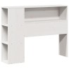 Lit bibliothèque sans matelas blanc 100x200 cm bois pin massif 