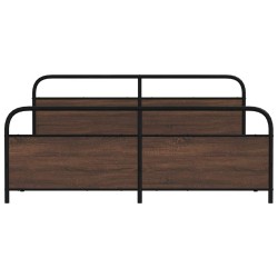 Cadre de lit en métal sans matelas chêne marron 183x213 cm 