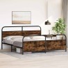 Cadre de lit en métal sans matelas chêne fumé 183x213 cm 