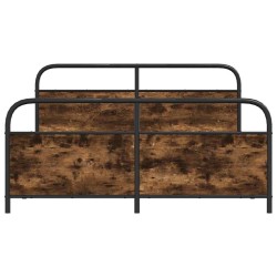 Cadre de lit en métal sans matelas chêne fumé 183x213 cm 