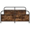 Cadre de lit en métal sans matelas chêne fumé 183x213 cm 