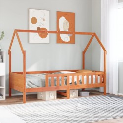 Cadre de lit d'enfants forme de maison sans matelas pin 