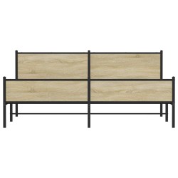 Cadre de lit en métal sans matelas chêne sonoma 200x200 cm 