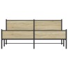 Cadre de lit en métal sans matelas chêne sonoma 200x200 cm 