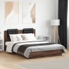 Cadre de lit avec LED sans matelas chêne marron 135x190 cm 