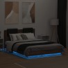 Cadre de lit avec LED sans matelas chêne marron 135x190 cm 
