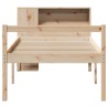 Lit bibliothèque sans matelas 90x190 cm bois de pin massif 