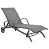 Chaises longues lot de 2 avec table Textilène et acier 