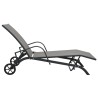 Chaises longues lot de 2 avec table Textilène et acier 