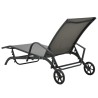 Chaises longues lot de 2 avec table Textilène et acier 