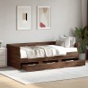 Lit de jour avec tiroirs sans matelas chêne marron 75x190 cm 