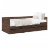 Lit de jour avec tiroirs sans matelas chêne marron 75x190 cm 