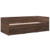 Lit de jour avec tiroirs sans matelas chêne marron 75x190 cm 