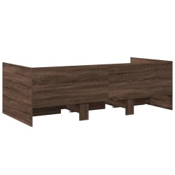 Lit de jour avec tiroirs sans matelas chêne marron 75x190 cm 