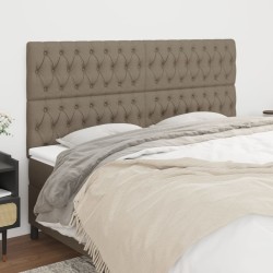 Têtes de lit 4 pcs Taupe 100x7x78/88 cm Tissu 