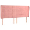 Tête de lit avec oreilles Rose 203x23x118/128 cm Velours 