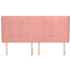 Tête de lit avec oreilles Rose 203x23x118/128 cm Velours 