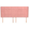 Tête de lit avec oreilles Rose 203x23x118/128 cm Velours 