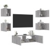 Meuble TV muraux 5 pcs avec lumières LED sonoma gris 