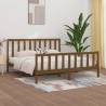 Cadre de lit sans matelas marron miel 200x200 cm bois massif 